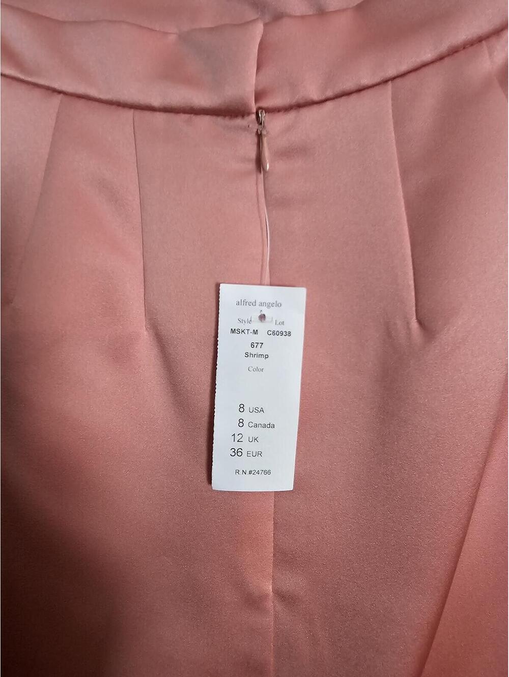 NWT Alfred Angelo Skirt Light Pink Womens Size 8 Satin - Picture 5 of 8
